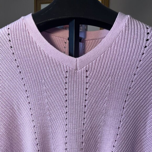 Talbots Lavender V-Neck Knit Poncho - Picture 4 of 10